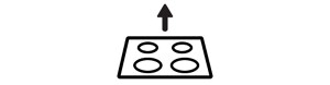 Cooktop with arrow icon