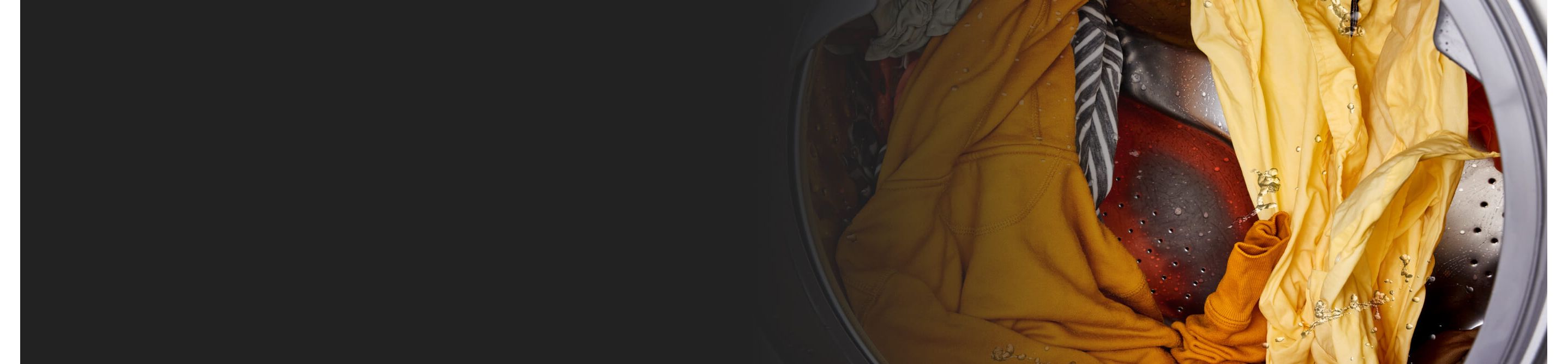 Clothes tumbling in a washer drum