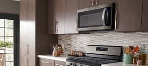 Low profile microwave shop ge