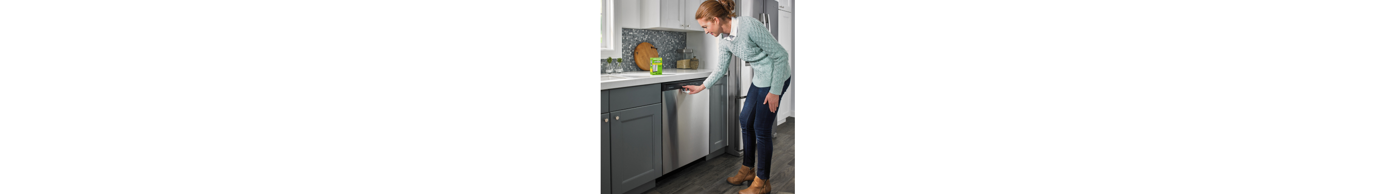 Person starting wash cycle