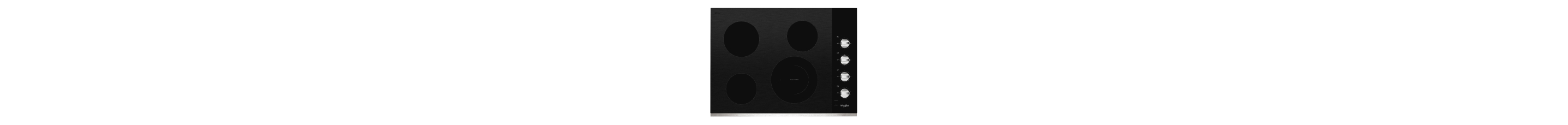 A black 4-burner cooktop