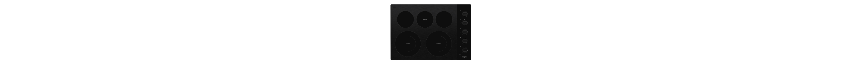 A black 5-burner cooktop