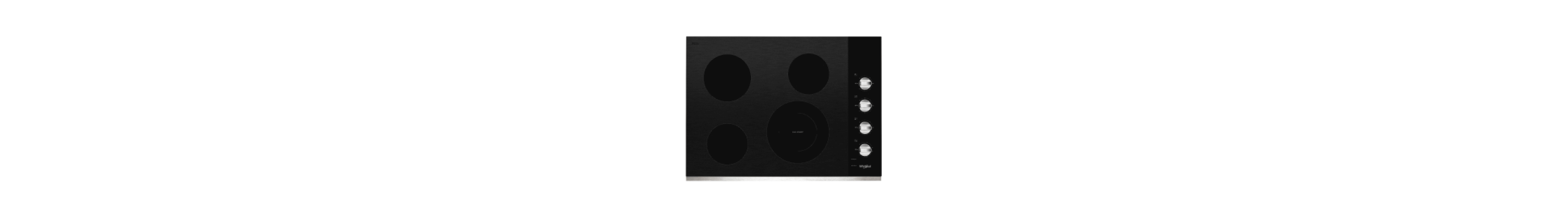 A black 4-burner cooktop