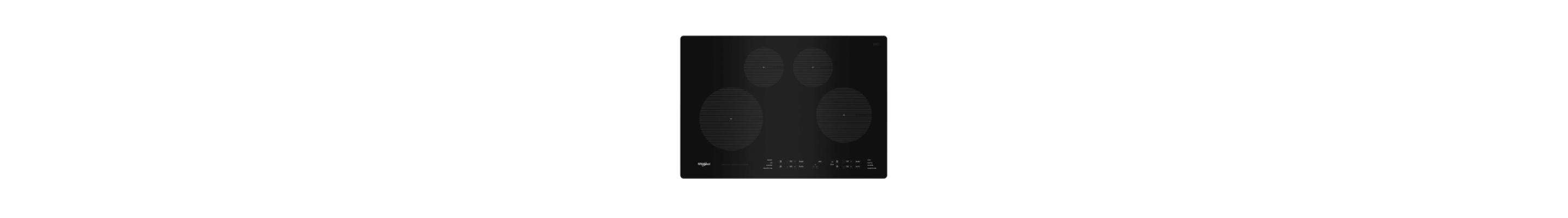 A black induction cooktop