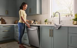 Whirlpool dishwasher with water softener top