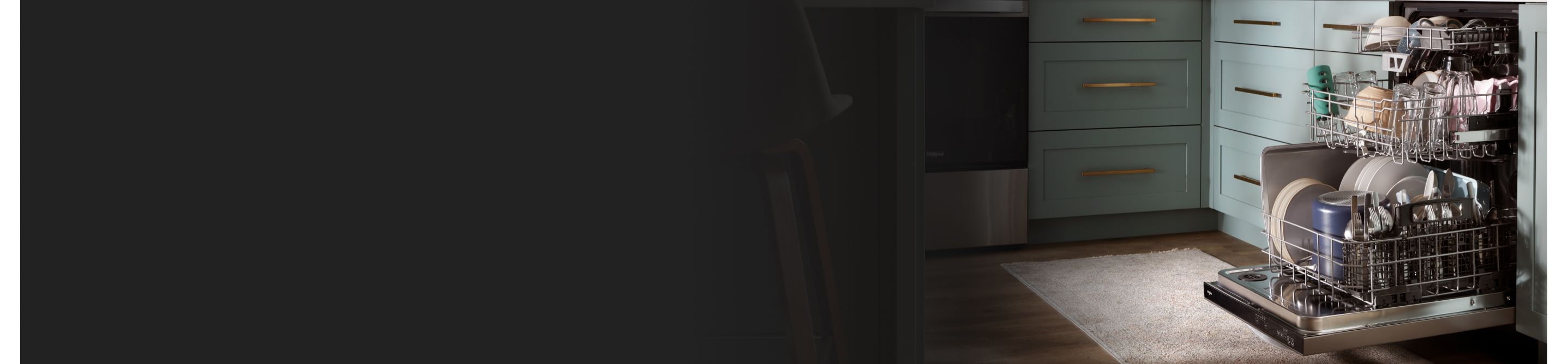 Whirlpool® dishwasher in a colorful kitchen