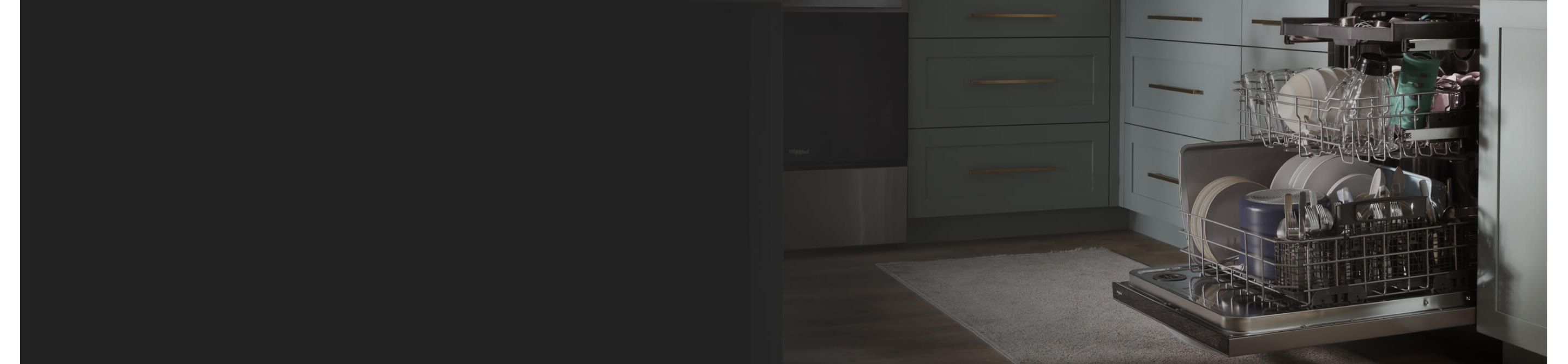 Fully-loaded Whirlpool® Dishwasher with three racks 