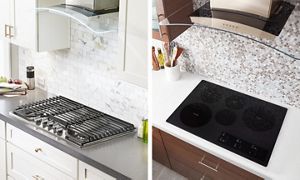Cooking range outlet gas and electric