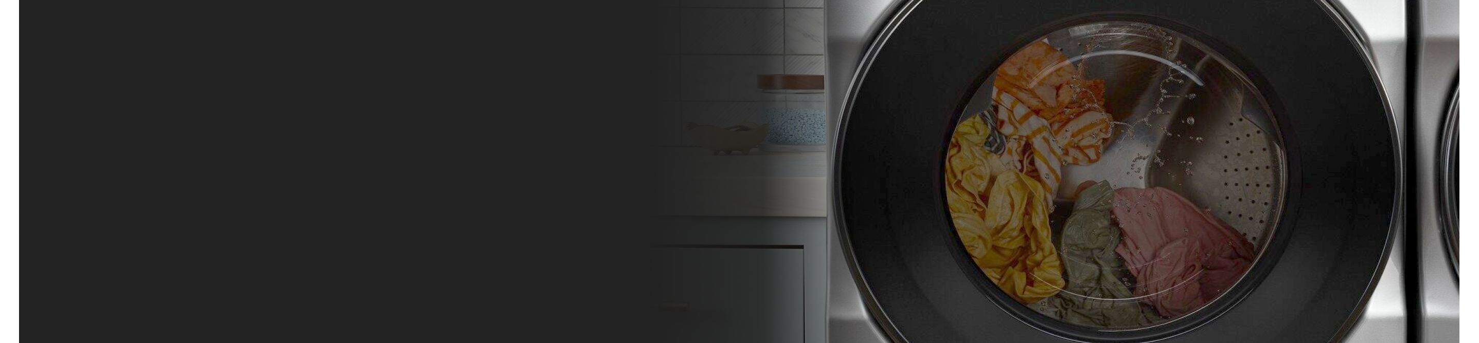 Laundry inside a front load washing machine