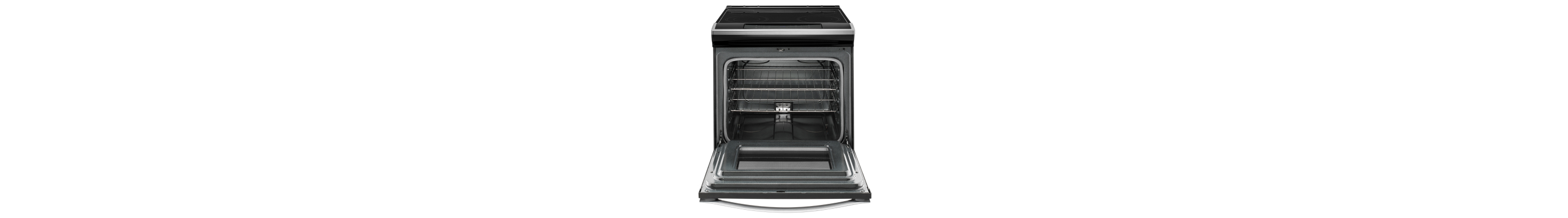 Image of an open gas oven