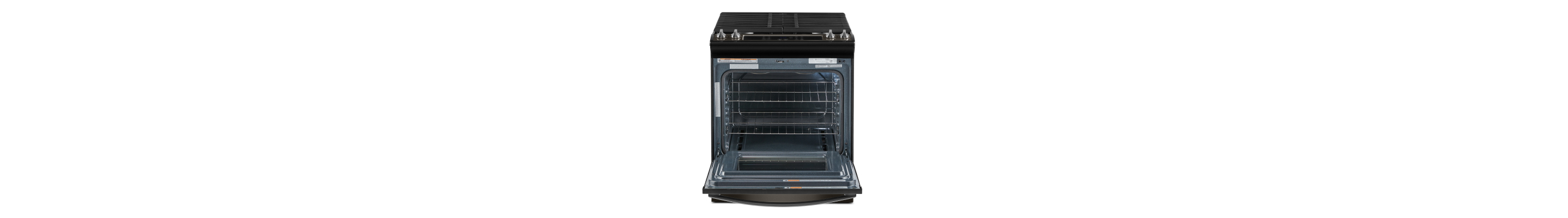 Image of an open electric oven