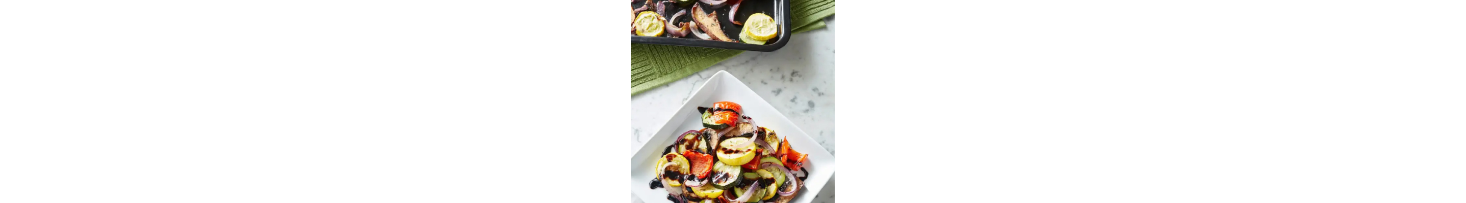 Roasted veggies with balsamic glaze
