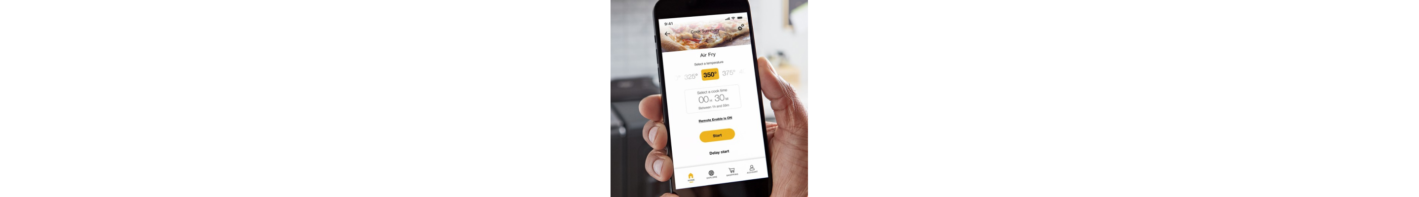 Closeup of a person using a smartphone to monitor cooking times