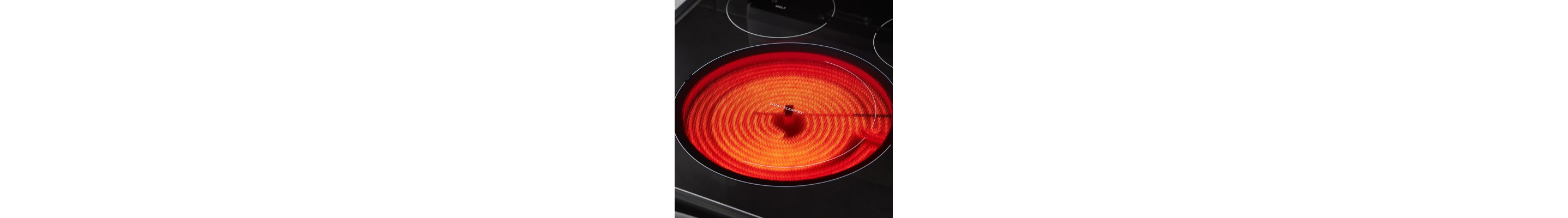 Glass electric stovetop element coils heating up
