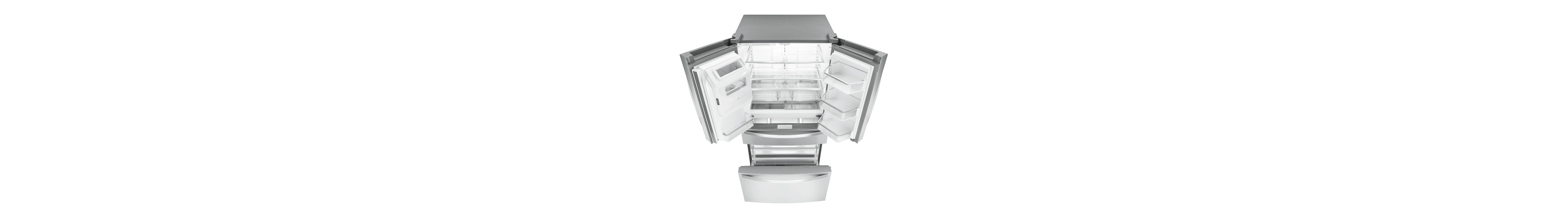 Empty, open refrigerator