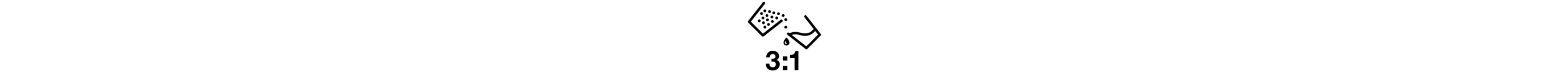 Two cups and 3:1 mixture icon.