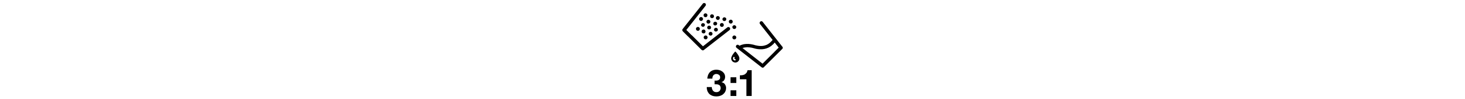 Two cups and 3:1 mixture icon.
