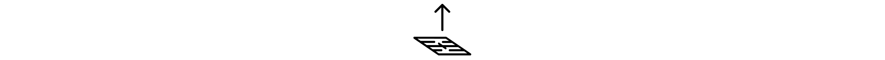 A stove grate and upward arrow icon.