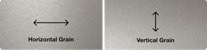 comparison image of horizontal and vertical stainless steel grains