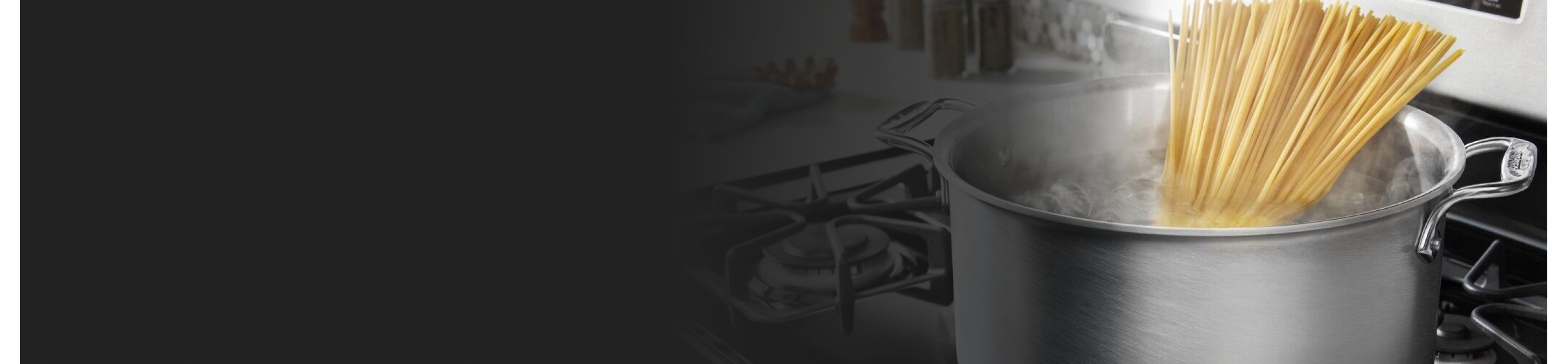 Pasta cooking on a stove