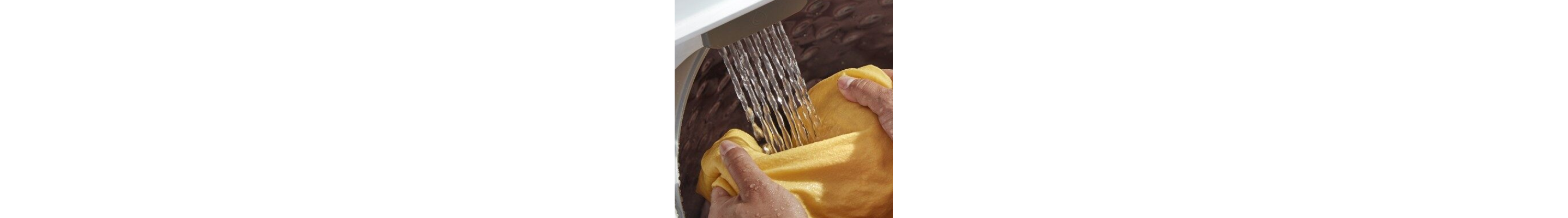 Clothing being rinsed with water