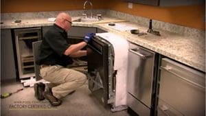 Attaching dishwasher store to countertop