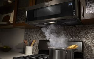 Whirlpool small microwave above clearance range