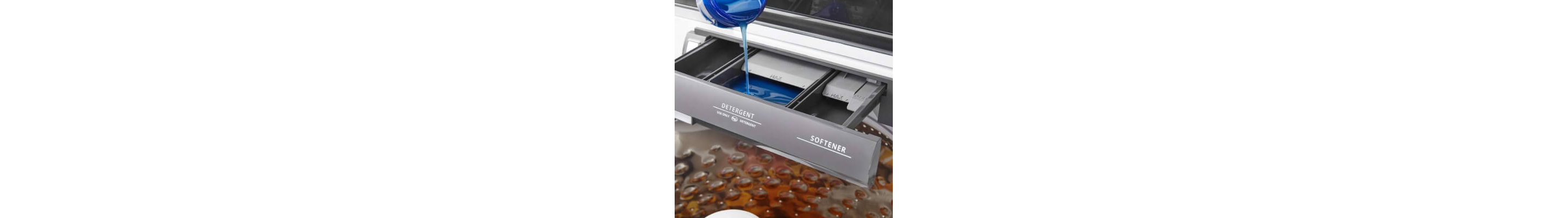 Small amount of detergent being added to washer