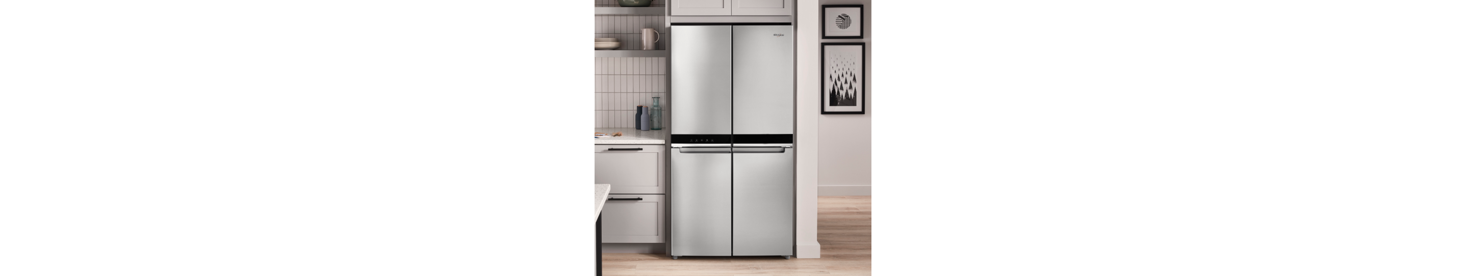 Four door refrigerator in a modern kitchen