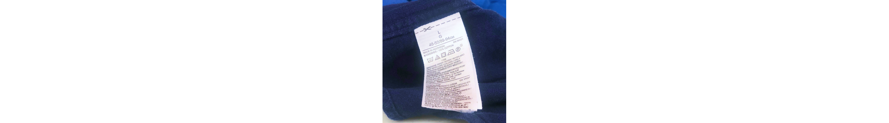 A clothing care tag.