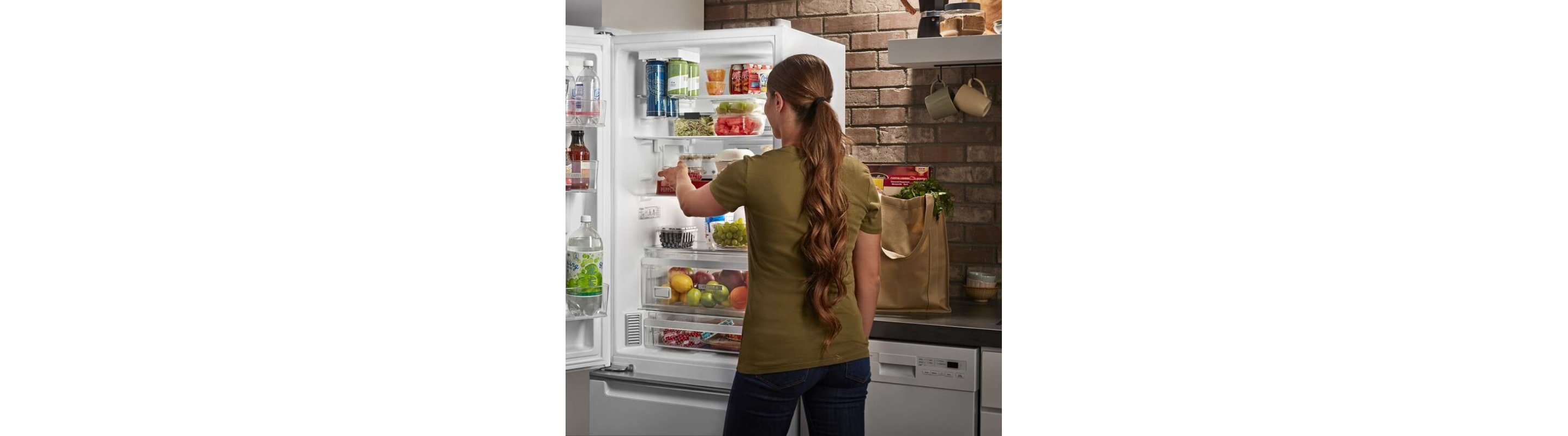Person pulling ingredients from a fridge