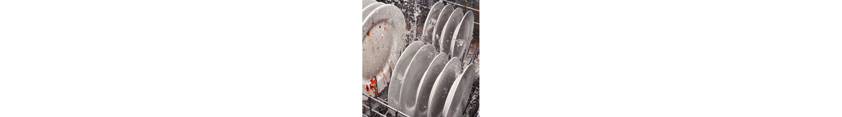 Dirty dishes washing in a Whirlpool® dishwasher