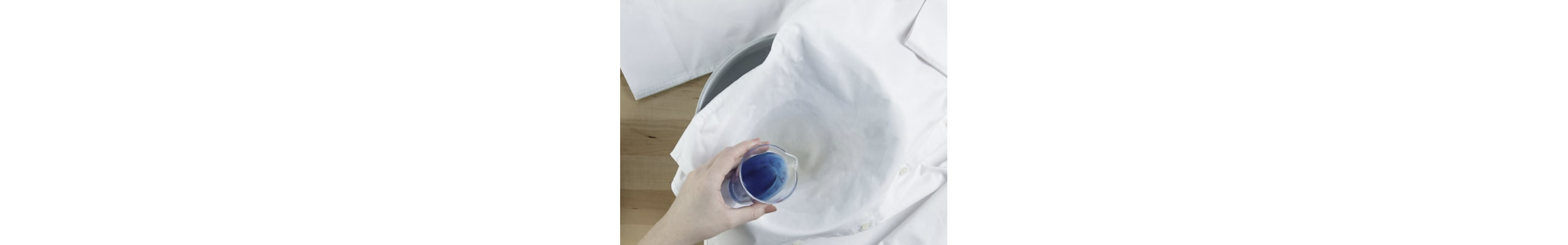 Person treating a stain
