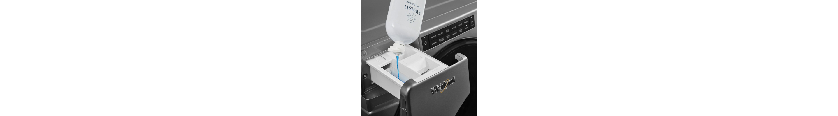 Adding laundry detergent to the laundry dispenser