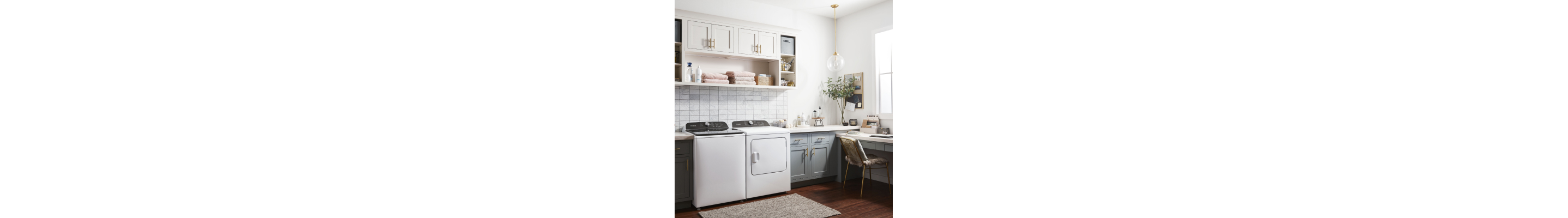 An organized laundry room