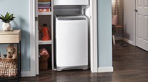 Compact washer inside a closet