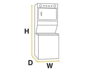 Washer Dryer Dimensions Standard Stackable Sizes Whirlpool