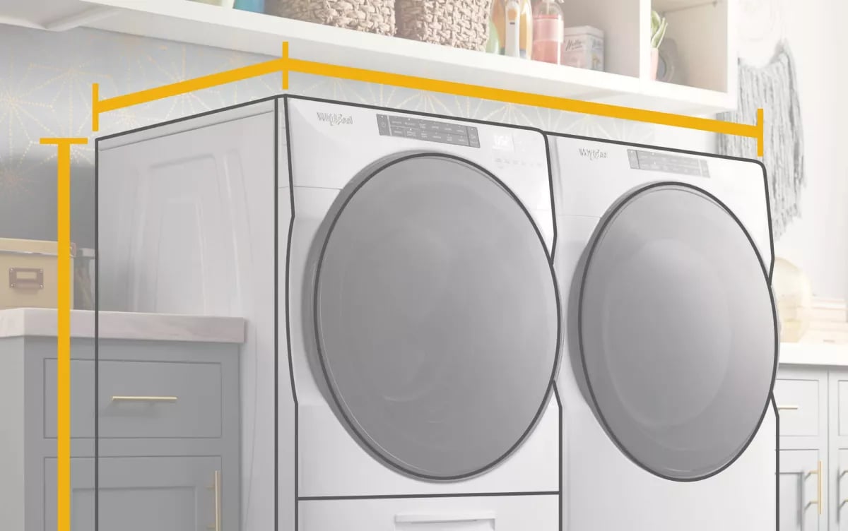 Washer and dryer set width on sale