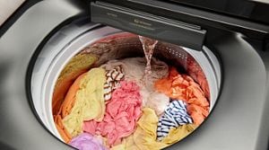 Clothes in washer on sale