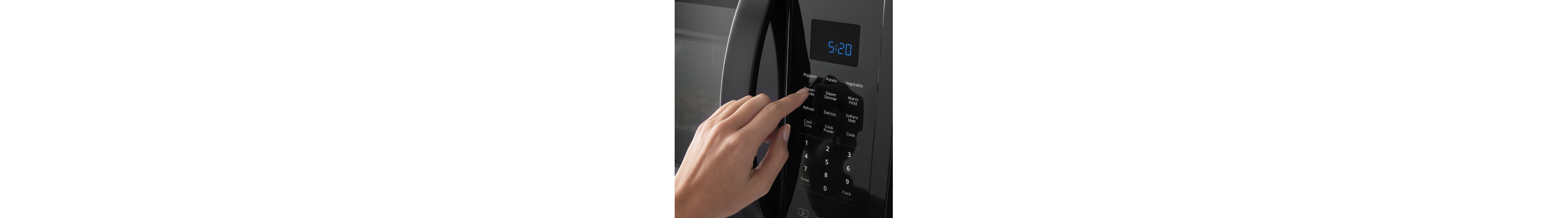 Person using microwave settings