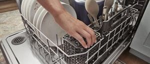 Dishwasher with silverware rack in door hot sale