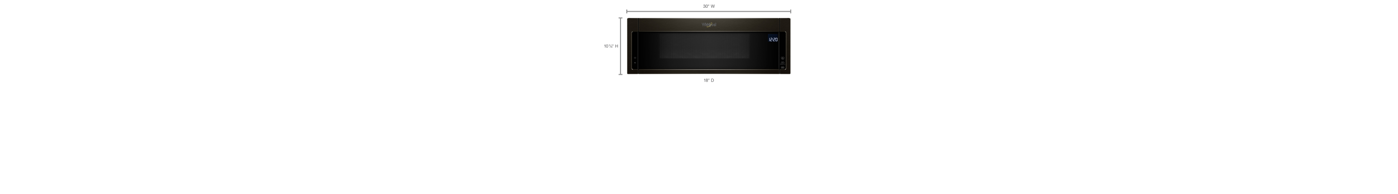 A diagram of an over-the-range microwave hood combination