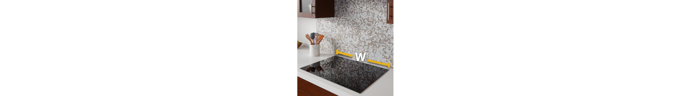 Diagram of cooking surface width