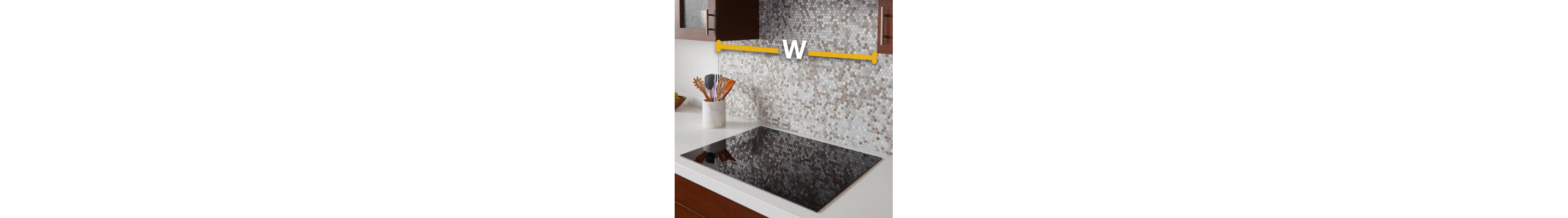 Diagram of width between cabinets