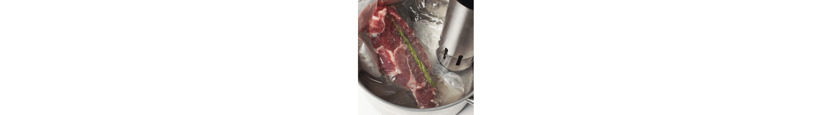 Meat in a baggie in a water bath