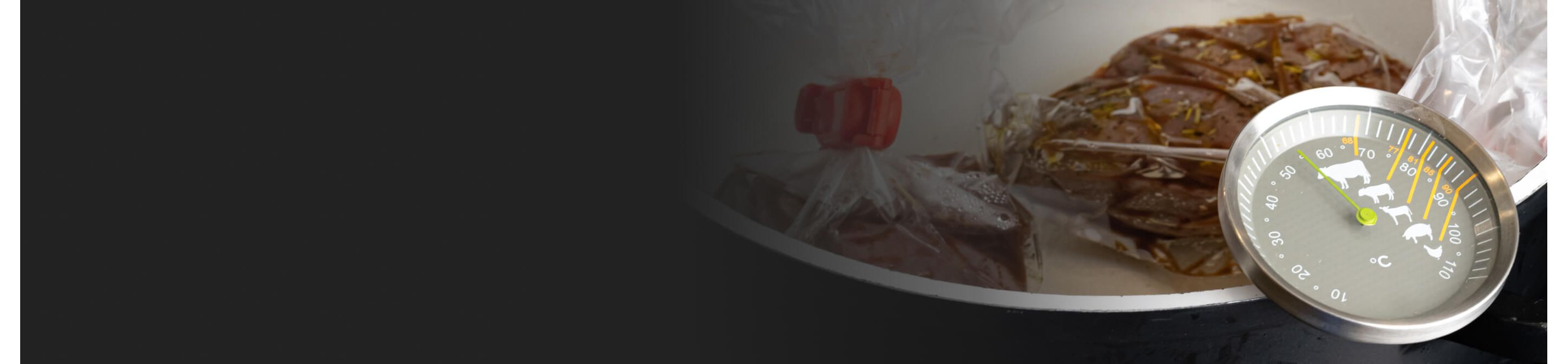 Bagged food with a thermometer