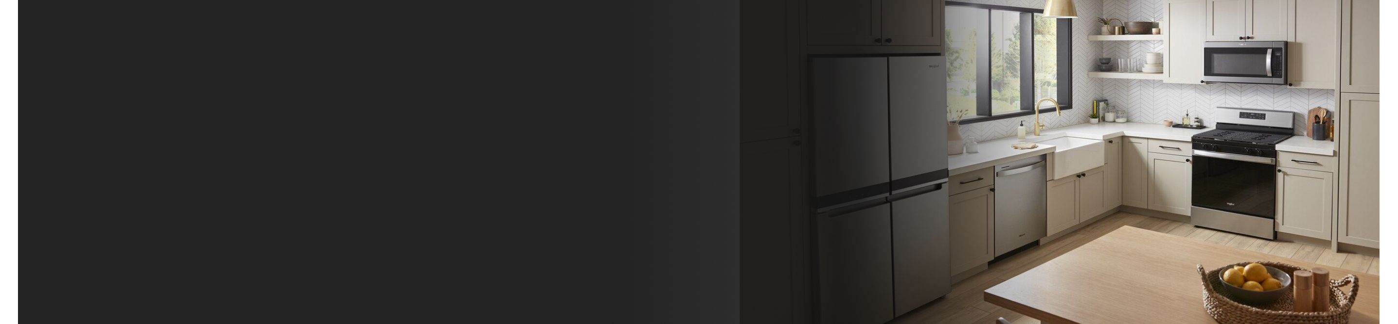Whirlpool® 4-Door Refrigerator in a bright kitchen