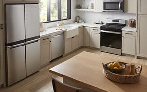 Black stainless steel 2025 white kitchen