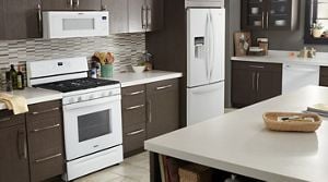 Mixing stainless steel store and white appliances