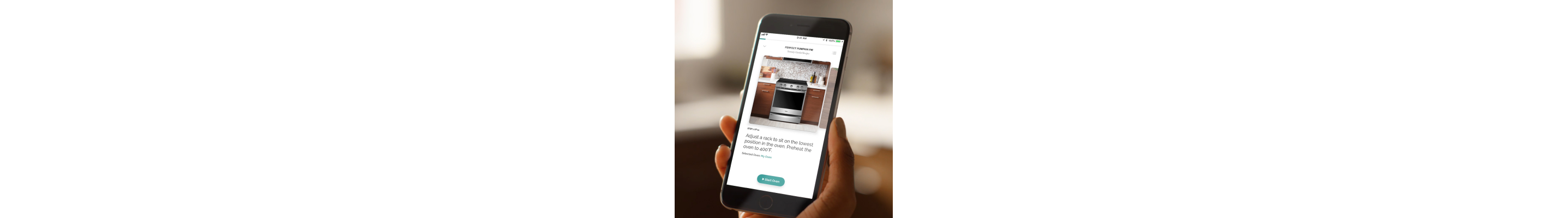 Person sending multiple-step recipe instructions to an oven